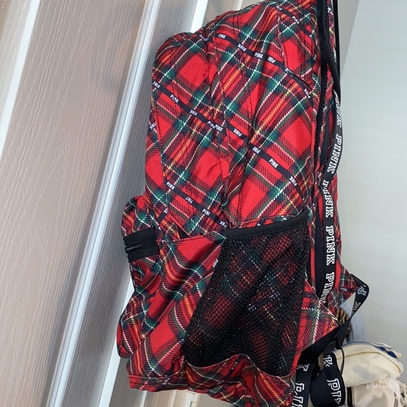 Pink by Victoria Secret Red Plaid Campus Backpack - Picture 3 of 12